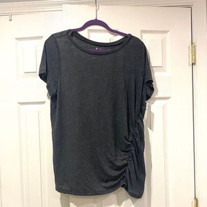 Susina Womens Gray Shortsleeve Tee Top Sz 1X